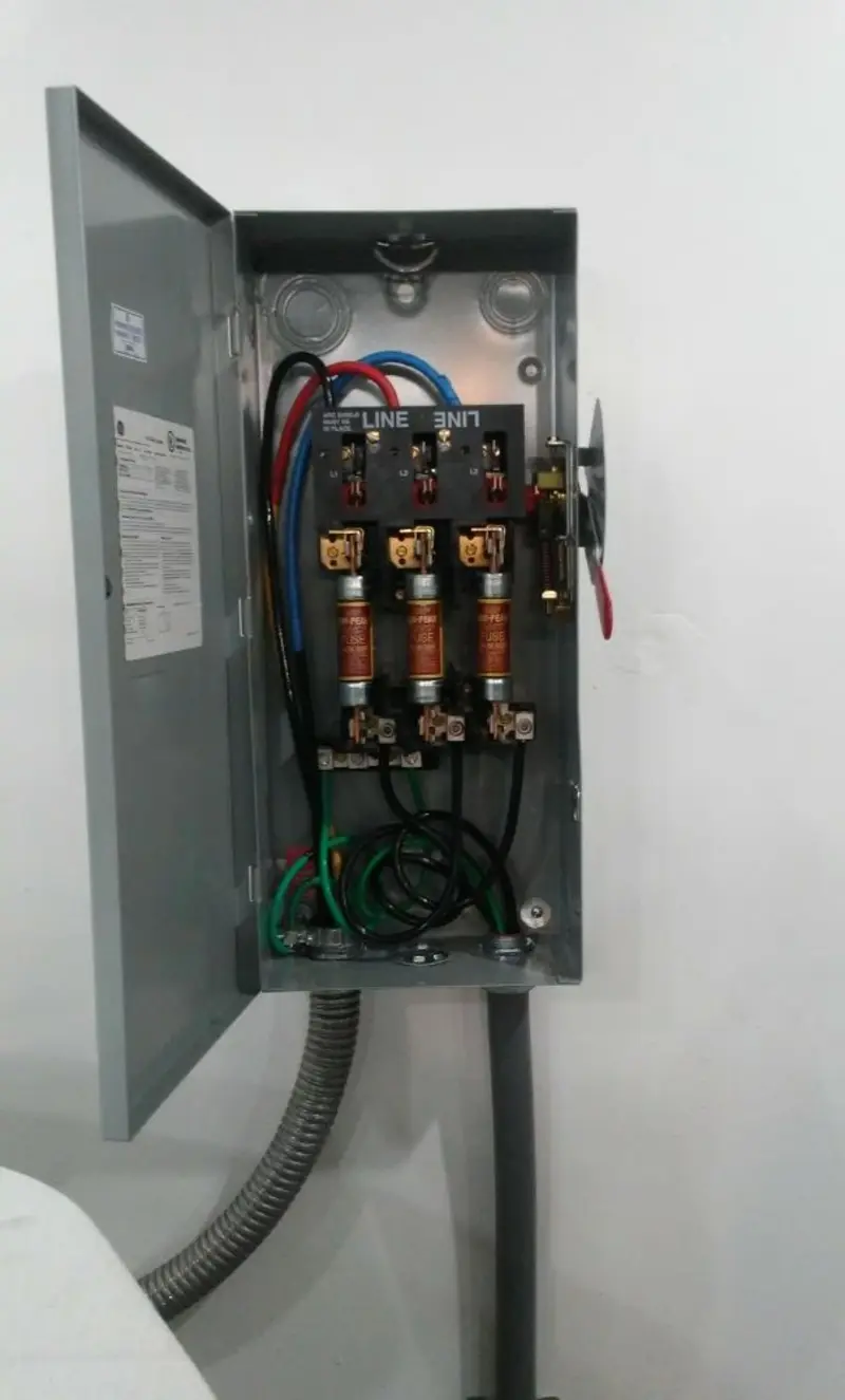 Three-phase disconnect switch installed for Electrical Wiring & Rewiring in Fussels Corner